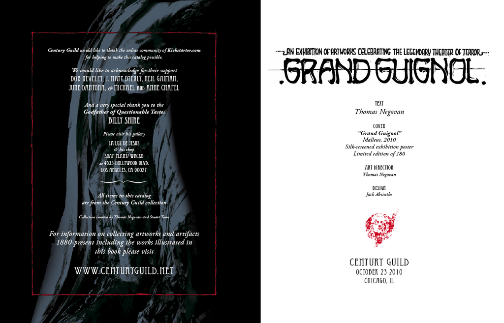Grand Guignol Century Guild 2010 Exhibition Catalog