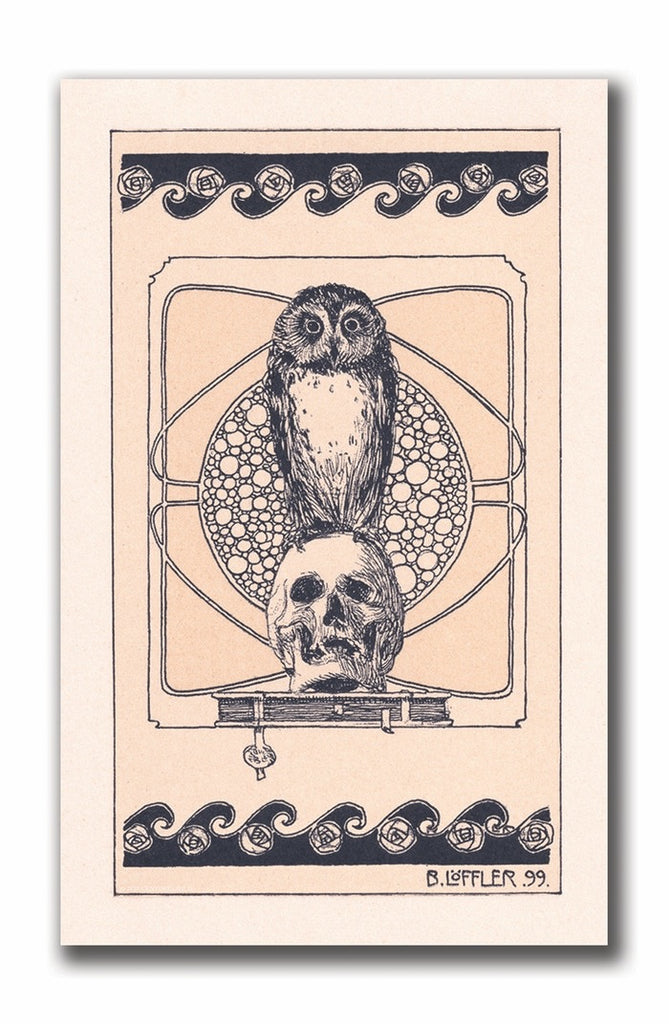 Owl Skull and Book Vanitas Illustration Century Guild Museum Fine Art Print