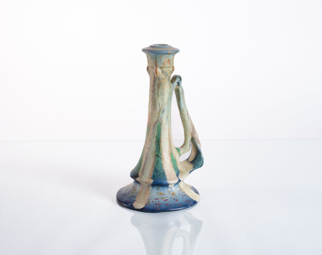 Century Guild Amphora RStK Biomorphic Art Nouveau Ceramic Candlestick att. Paul Dachsel c. 1900