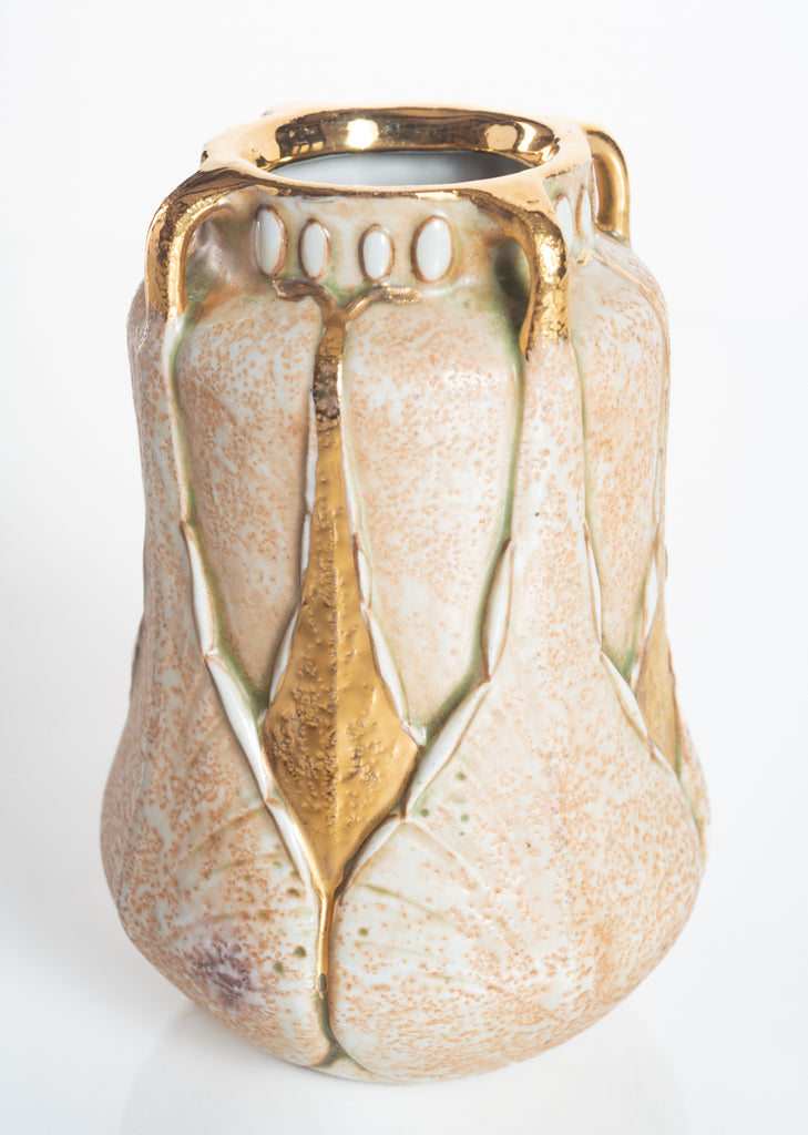 Century Guild Geometric Leaf Vase Amphora Ernst Wahliss att. Paul Dachsel c. 1900