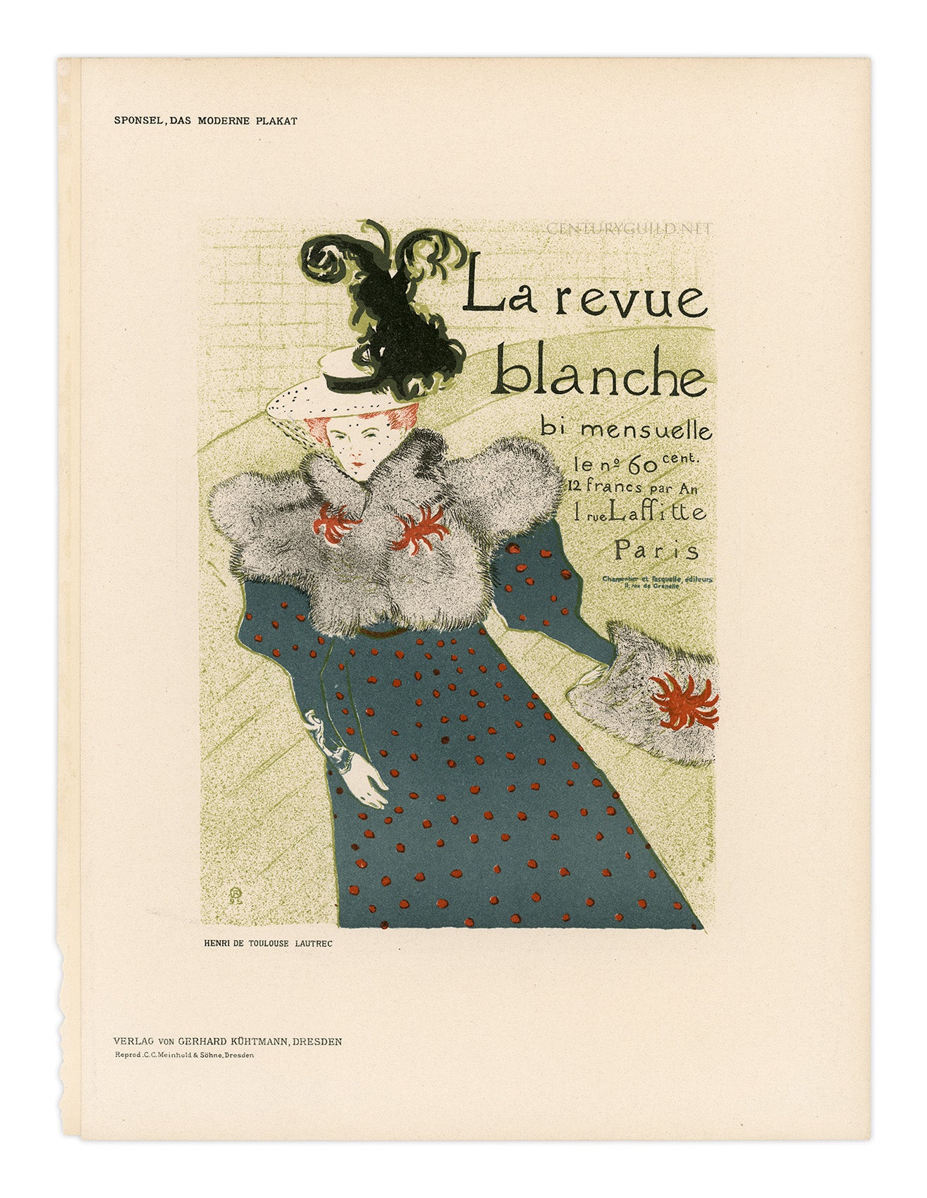 リトグラフ　Henri de Toulouse-Lautrec Galerie R.G Michel (after) Henri de Toulouse-Lautrec, 1949